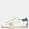 Men * | Golden Goose White/Green Leather Superstar Sneakers Size Eu 44 For Men Green,White