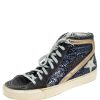 Women * | Golden Goose Grey Glitter And Suede High Top Sneakers Size 37 For Women Metallic