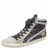 Women * | Golden Goose Tricolor Animal Print Fabric, Suede And Leather Fancy High Top Sneakers Size 39 For Women Multicolor