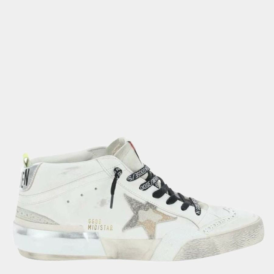 Men * | Golden Goose Mid Star Sneakers Eu 41 For Men White