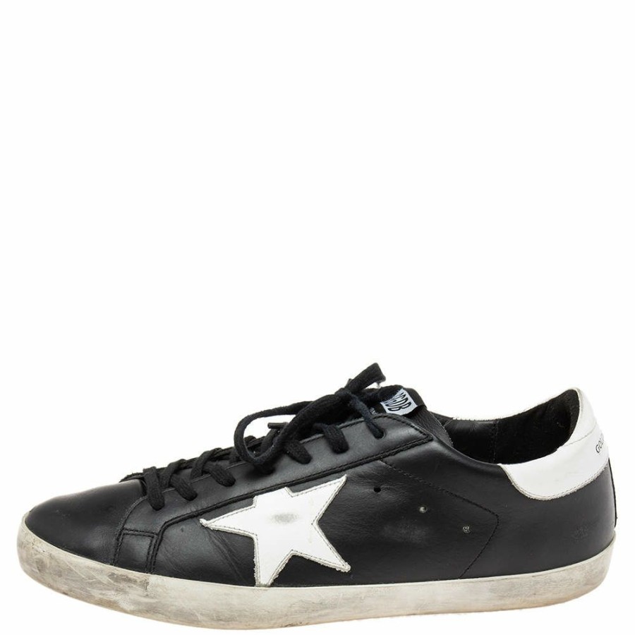 Men * | Golden Goose Leather Superstar Sneakers Size 43 For Men Black