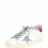 Women * | Golden Goose /Silver Leather And Glitter Superstar Lace Up Sneakers Size 40 For Women White