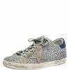 Women * | Golden Goose Suede And Glitter Super-Star Sneakers Size 38 For Women Silver