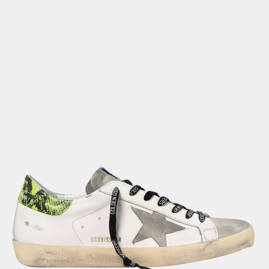 Men * | Golden Goose White Super-Star Classic Low-Top Sneakers Size Eu 43 For Men Multicolor