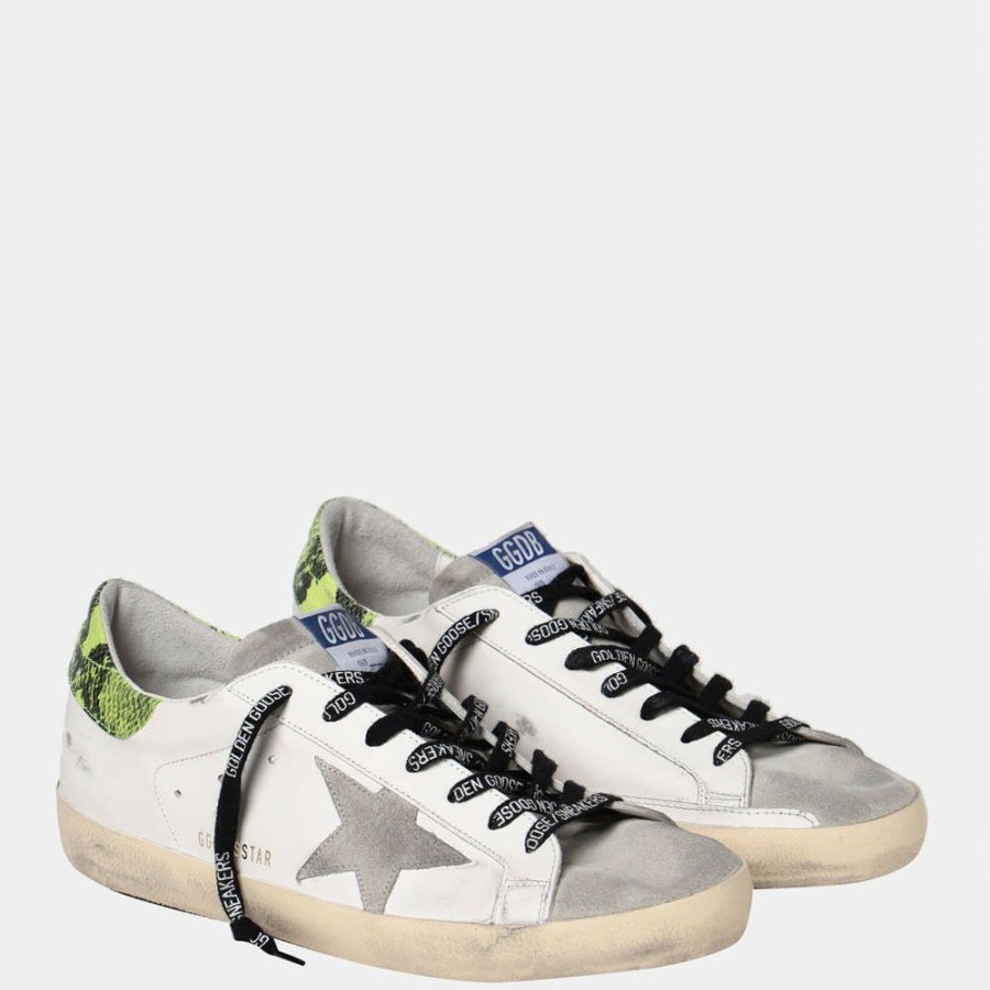 Men * | Golden Goose White Super-Star Classic Low-Top Sneakers Size Eu 43 For Men Multicolor