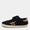 Women * | Golden Goose Leather And Leopard Print Calf Hair Superstar Low Top Sneakers Size 38 For Women Black