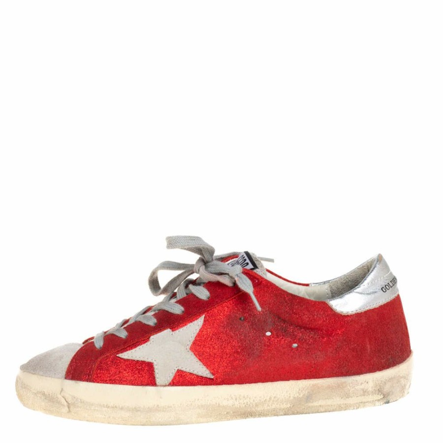 Women * | Golden Goose Suede Superstar Low Top Sneakers Size 39 For Women Red