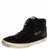 Men * | Golden Goose Suede Leather Slide High Top Sneakers Size 43 For Men Black