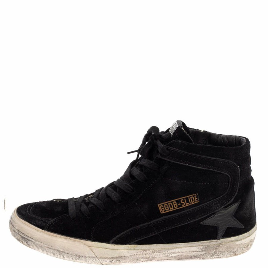 Men * | Golden Goose Suede Leather Slide High Top Sneakers Size 43 For Men Black