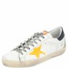 Men * | Golden Goose /Yellow Superstar Low-Top Sneakers Size Eu 43 For Men White