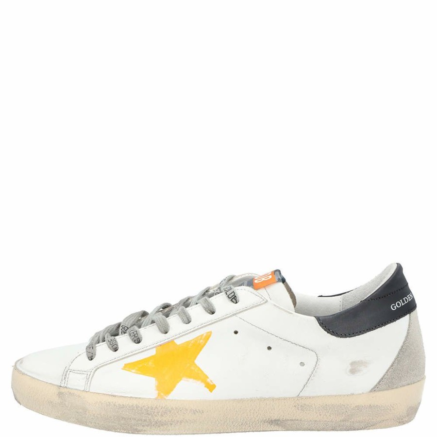 Men * | Golden Goose /Yellow Superstar Low-Top Sneakers Size Eu 43 For Men White