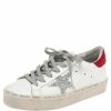 Women * | Golden Goose Leather Crystal Embellished Hi Star Low Top Sneakers Size 36 For Women White