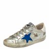 Women * | Golden Goose White Patent And Leather Superstar Sneakers Size 35 For Women Silver