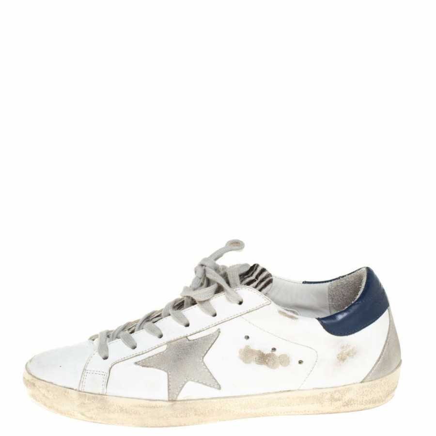 Women * | Golden Goose Leather Superstar Lace Up Sneakers Size 39 For Women White