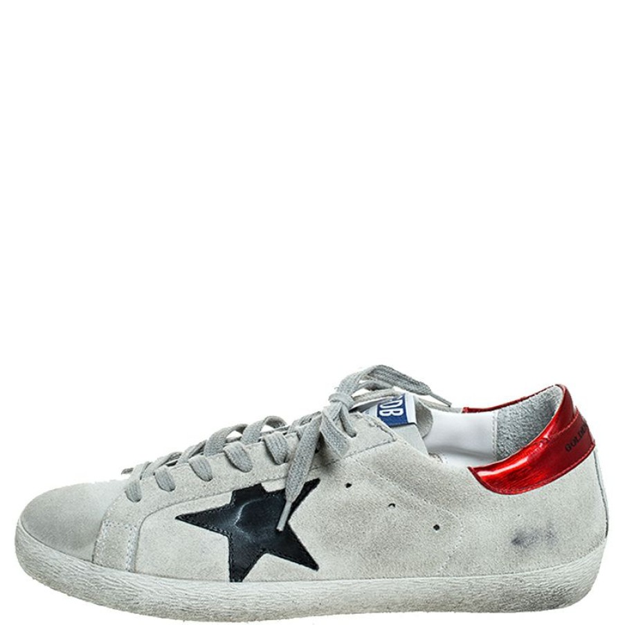 Men * | Golden Goose Suede Superstar Lace Up Sneakers Size 41 For Men Grey