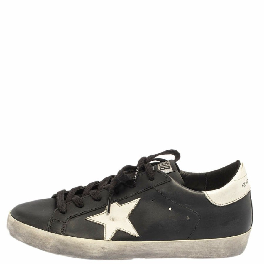 Women * | Golden Goose /White Leather Superstar Low Top Sneakers Size 39 For Women Black