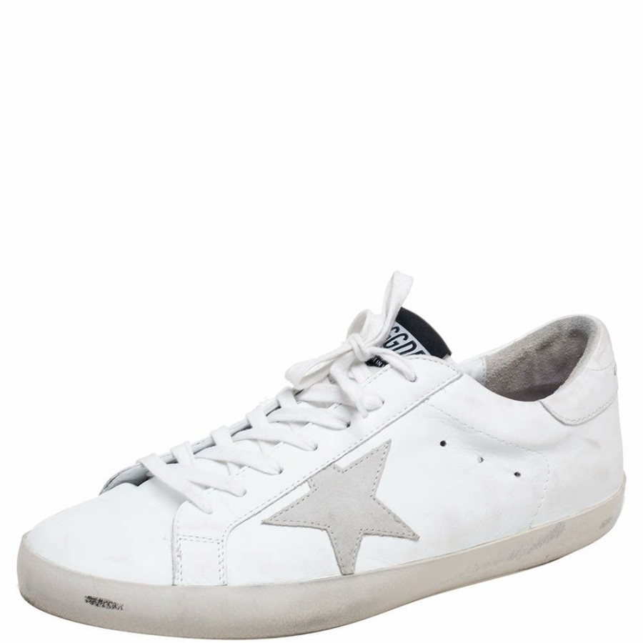 Men * | Golden Goose Leather Superstar Sneaker Size 44 For Men White