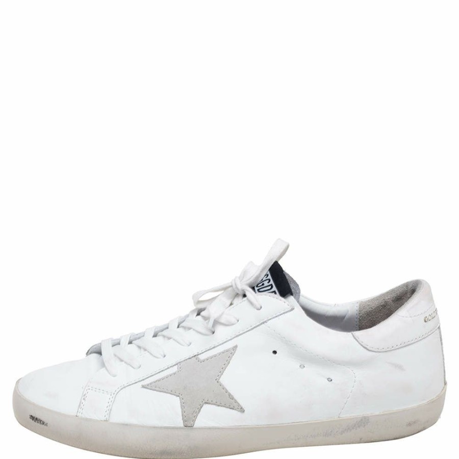 Men * | Golden Goose Leather Superstar Sneaker Size 44 For Men White