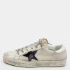 Women * | Golden Goose Leather And Woven Fabric Superstar Low Top Sneakers Size 38 For Women White