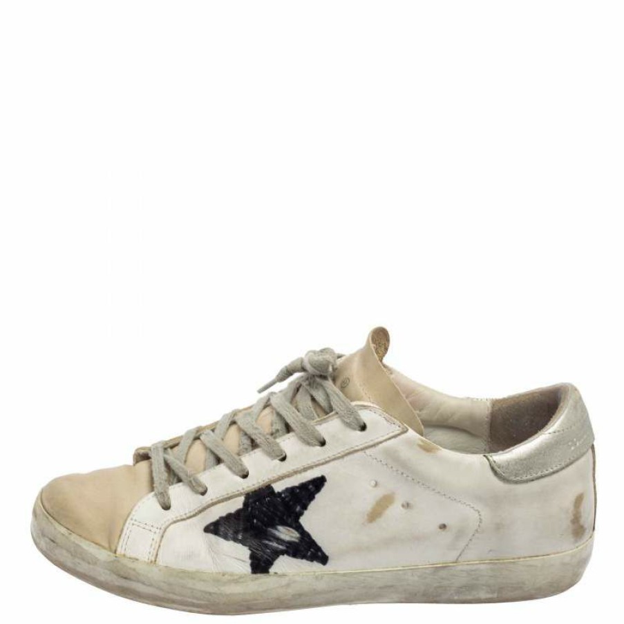 Women * | Golden Goose Leather And Suede Hi Star Low Top Sneakers Size 39 For Women White