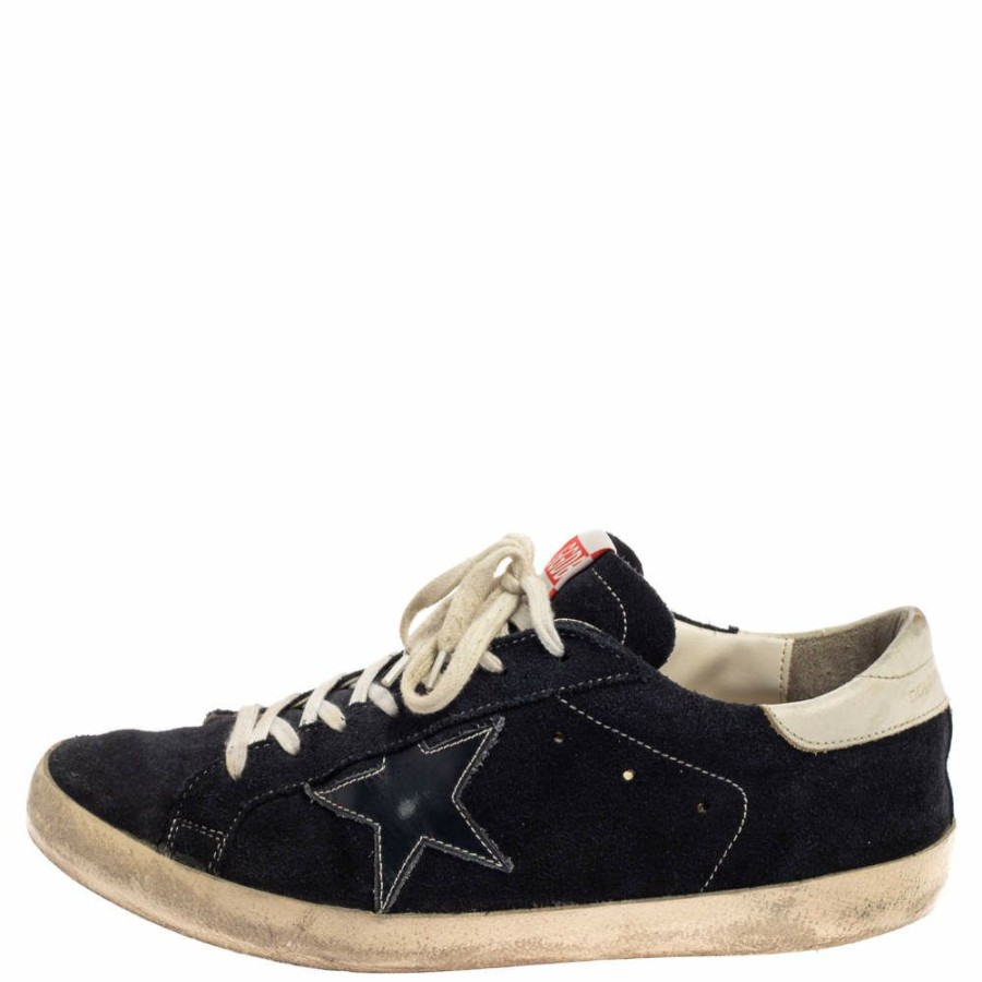 Men * | Golden Goose Suede Leather Superstar Low Top Sneakers Size 43 For Men Blue