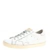 Women * | Golden Goose Leather Superstar Feather Embroidered Sneakers Size 40 For Women White