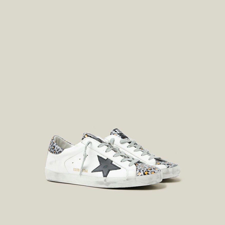 Women * | Golden Goose Deluxe Brand Start Leopard Superstar Sneakers Size It 35 For Women White