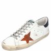 Men * | Golden Goose / Black / Red Leather Superstar Sneakers Size Eu 42 For Men White