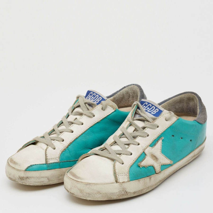 Women * | Golden Goose Tricolor Leather Superstar Low Top Sneakers Size 37 For Women Multicolor