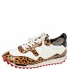 Women * | Golden Goose /Brown Nylon And Animal Print Patent Leather Low-Top Sneakers Size 39 For Women White