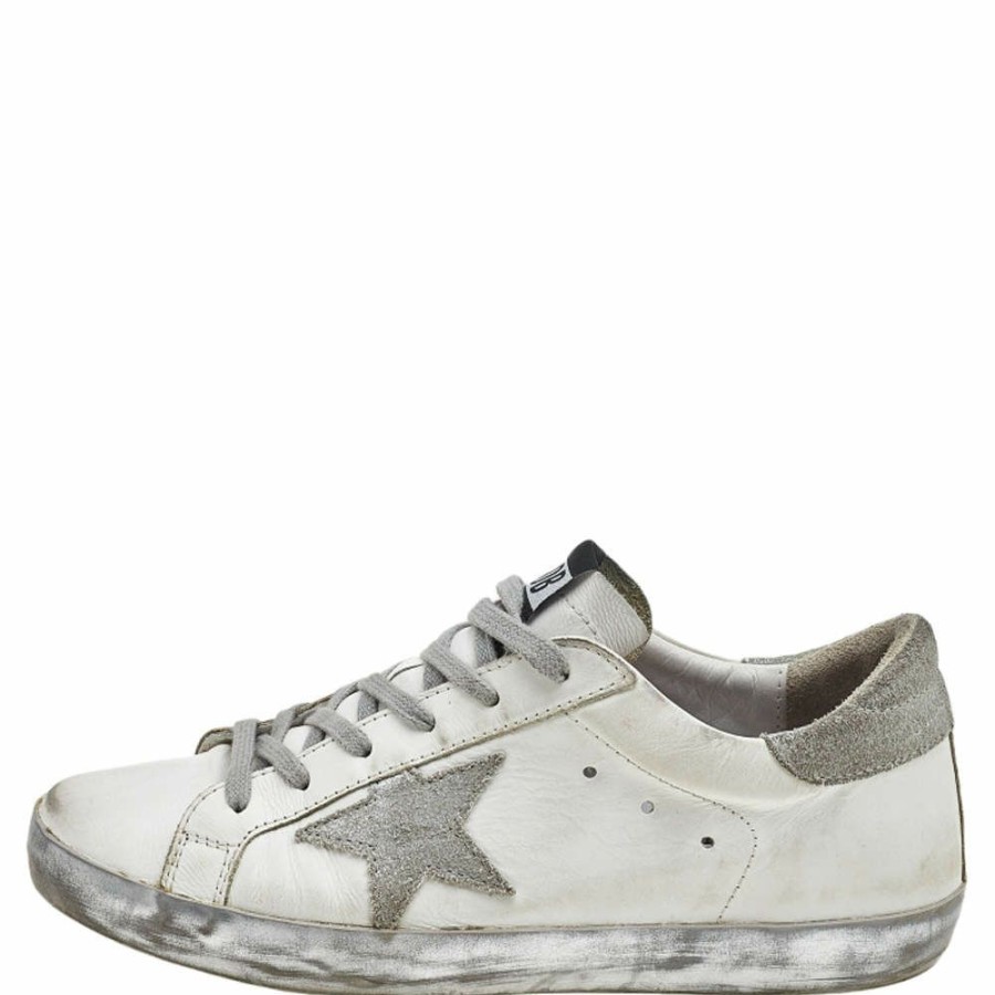 Women * | Golden Goose /Grey Leather And Suede Superstar Sneakers Size 38 For Women White