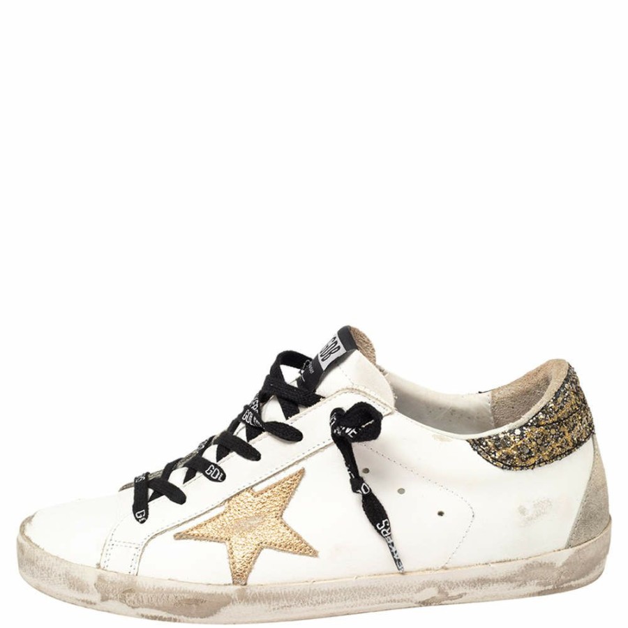 Women * | Golden Goose /Grey Leather And Suede Superstar Low Top Sneakers Size 40 For Women White