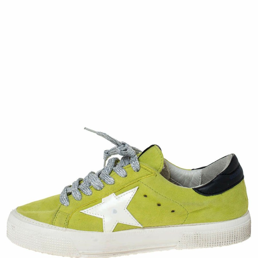 Women * | Golden Goose Suede Leather Superstar Lace Up Sneakers Size 37 For Women Yellow