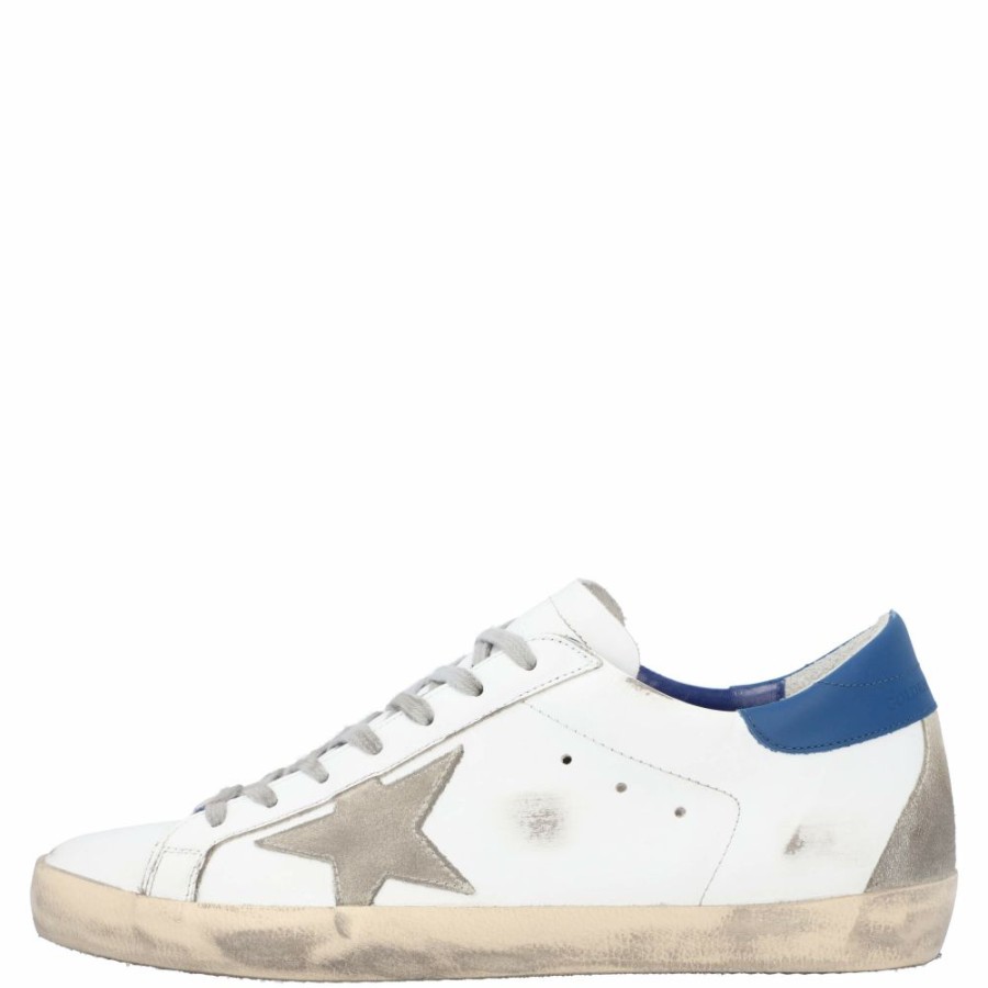 Men * | Golden Goose /Blue Leather Superstar Sneaker Size Eu 42 For Men White