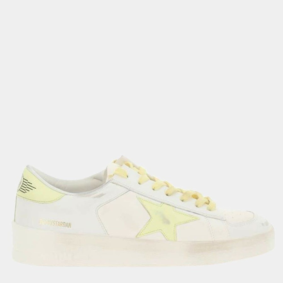 Men * | Golden Goose White/Yellow Stardan Sneakers Size Eu 43 For Men White,Yellow