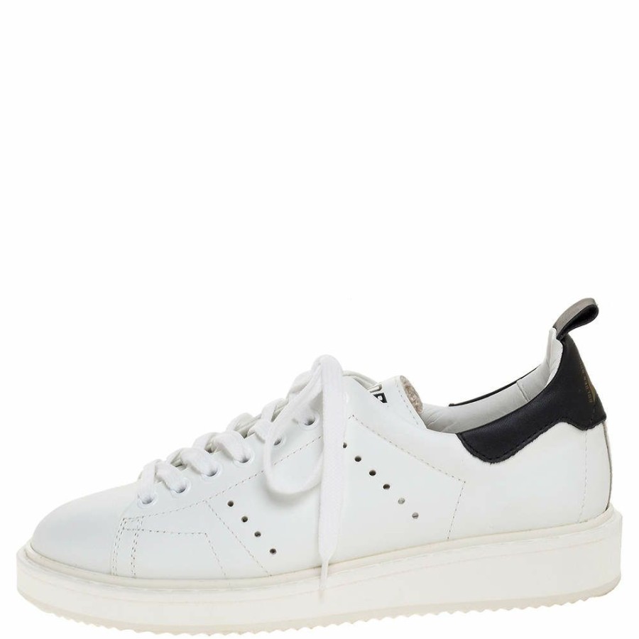 Women * | Golden Goose Leather Starter Low Top Sneakers Size 36 For Women White