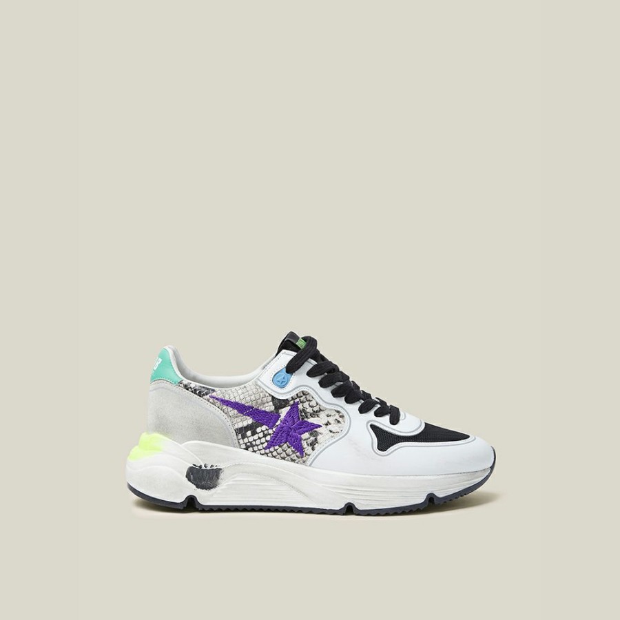 Women * | Golden Goose Deluxe Brand Multicoloured Running Sole Python-Print Sneakers Size It 40 For Women Multicolor