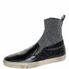 Women * | Golden Goose Leather And Elastic Fabric Hanami Sock Slip On Sneakers Size 39 For Women Black