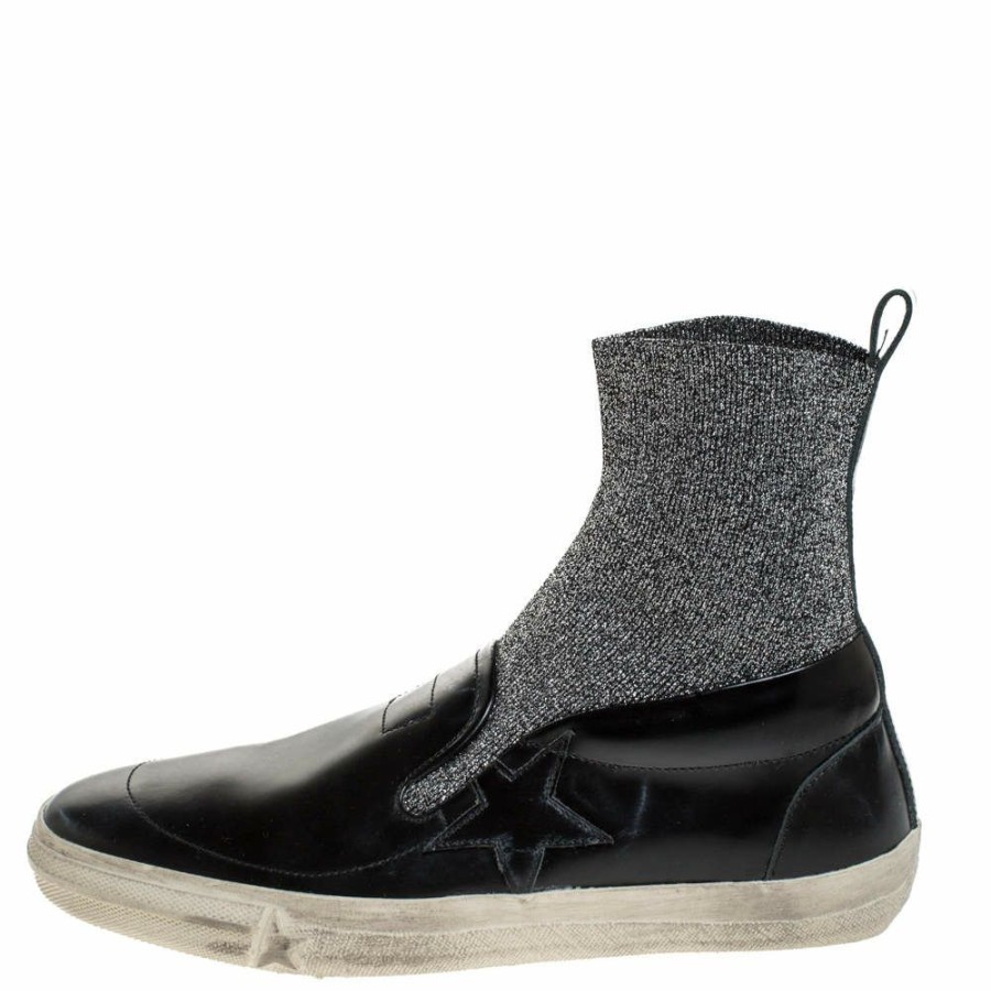 Women * | Golden Goose Leather And Elastic Fabric Hanami Sock Slip On Sneakers Size 39 For Women Black