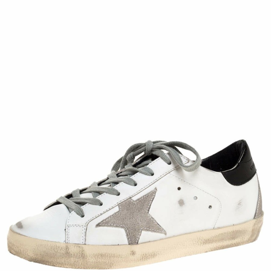 Women * | Golden Goose Leather Superstar Low Top Sneakers Size 36 For Women White