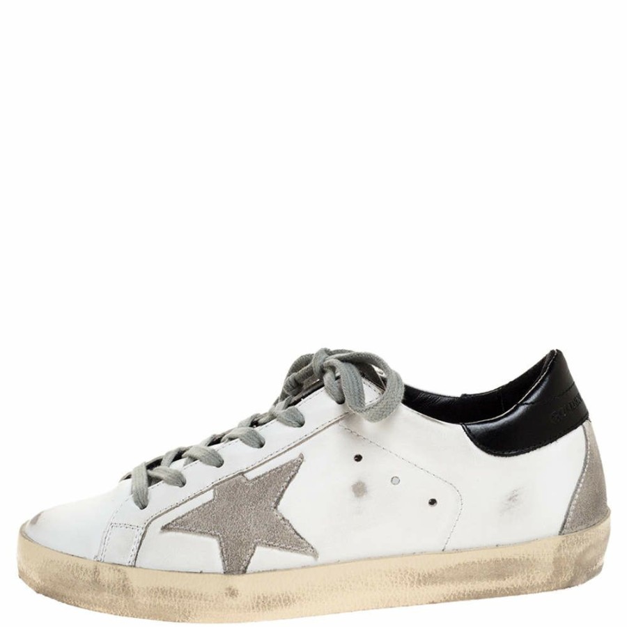 Women * | Golden Goose Leather Superstar Low Top Sneakers Size 36 For Women White