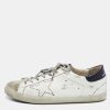 Men * | Golden Goose Leather And Suede Superstar Distressed Low-Top Sneakers Size 44 For Men White