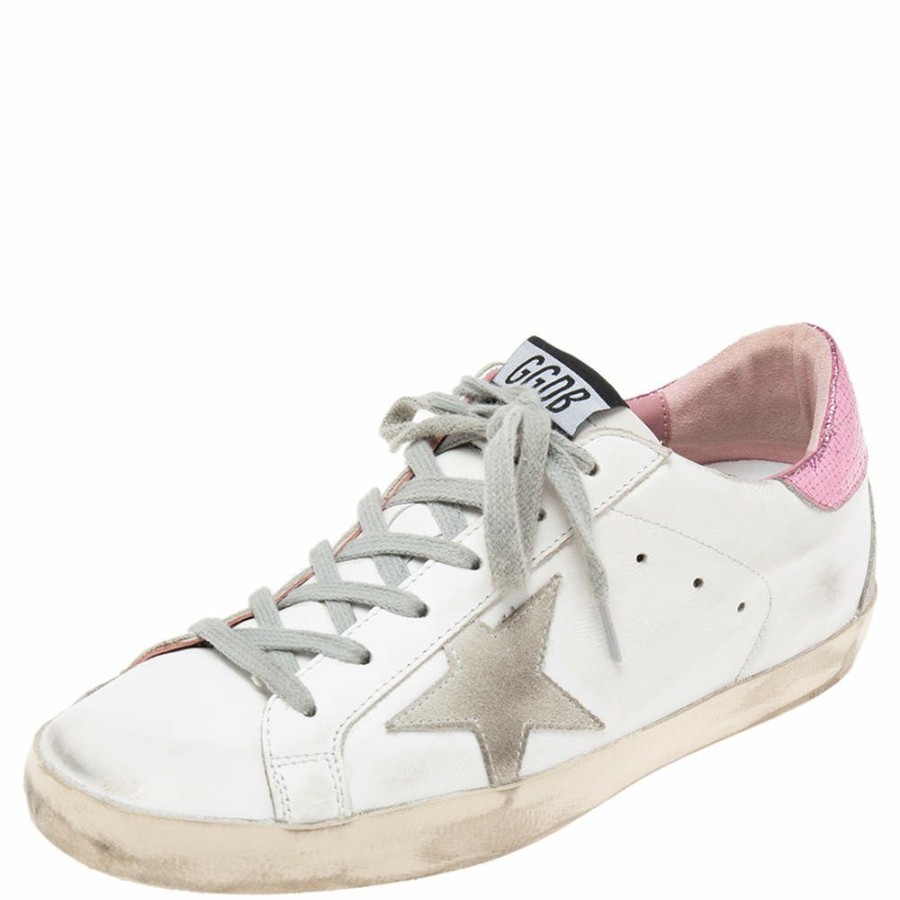 Women * | Golden Goose Leather Superstar Sneakers Size 39 For Women White