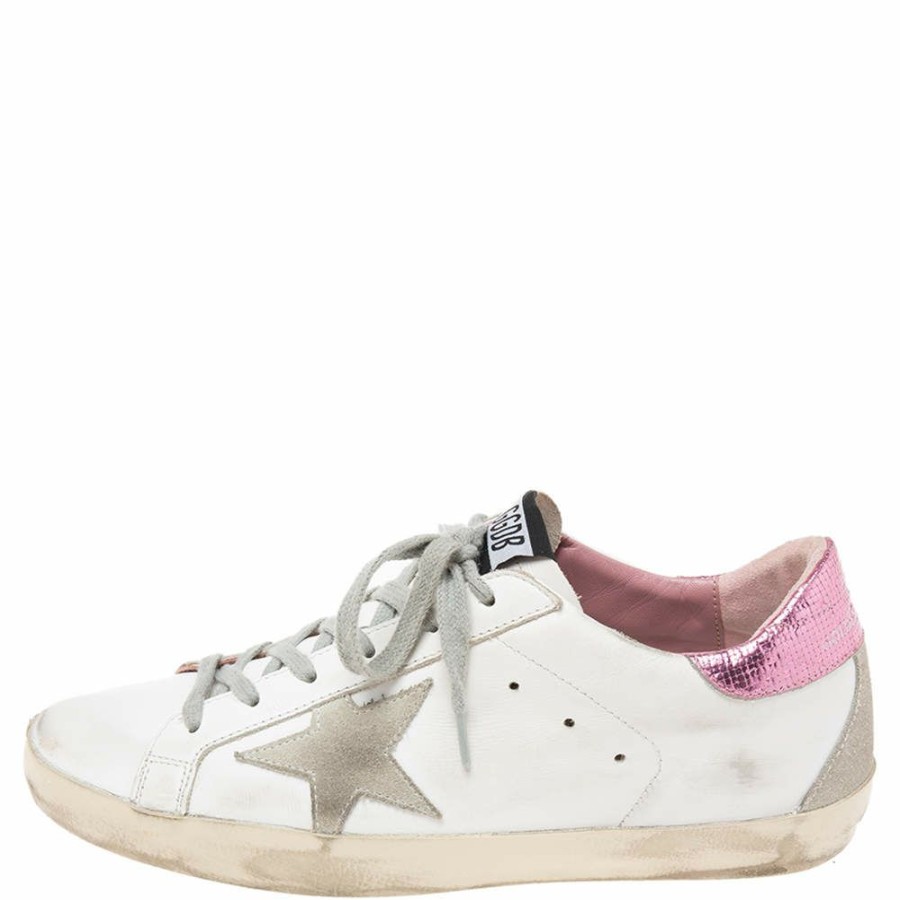 Women * | Golden Goose Leather Superstar Sneakers Size 39 For Women White