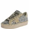 Women * | Golden Goose Glitter And Suede Leather Superstar Low Top Sneakers Size 36 For Women Silver