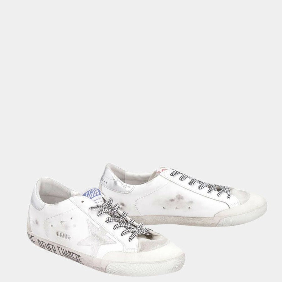 Men * | Golden Goose Leather Superstar Low-Top Sneakers Size Eu 44 For Men White