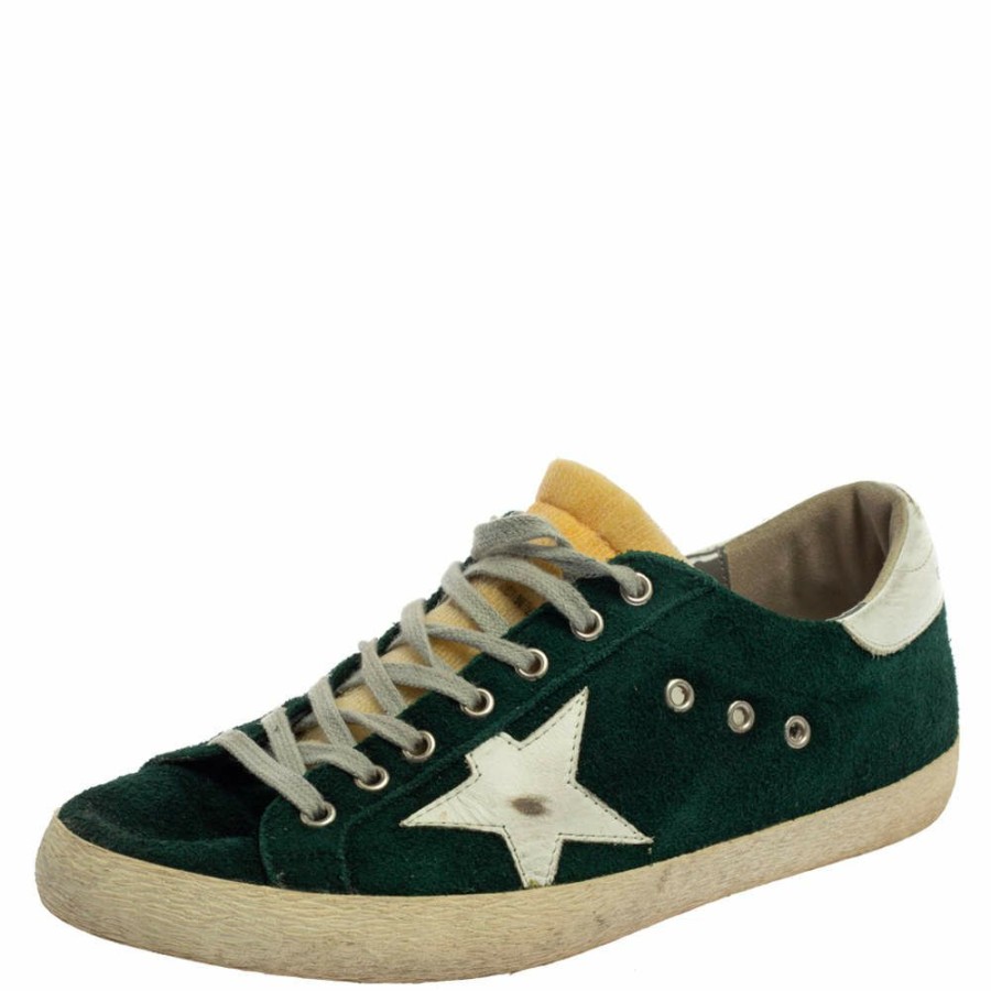 Men * | Golden Goose Suede Leather Superstar Low Top Sneakers Size 43 For Men Green