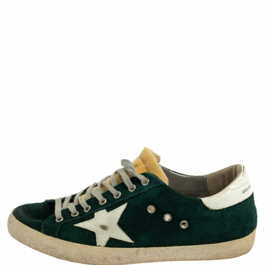 Men * | Golden Goose Suede Leather Superstar Low Top Sneakers Size 43 For Men Green