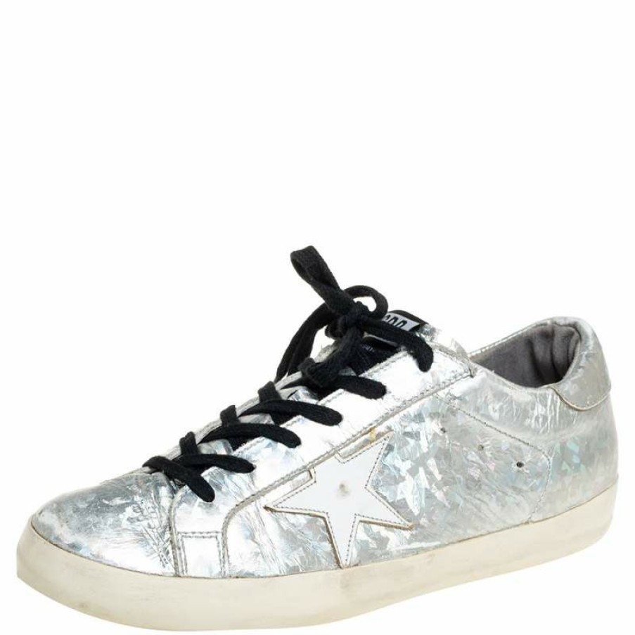 Women * | Golden Goose Leather Superstar Lace Up Sneakers Size 40 For Women Grey