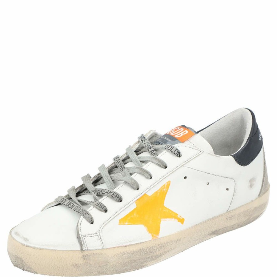 Men * | Golden Goose /Yellow Superstar Low-Top Sneakers Size Eu 42 For Men White